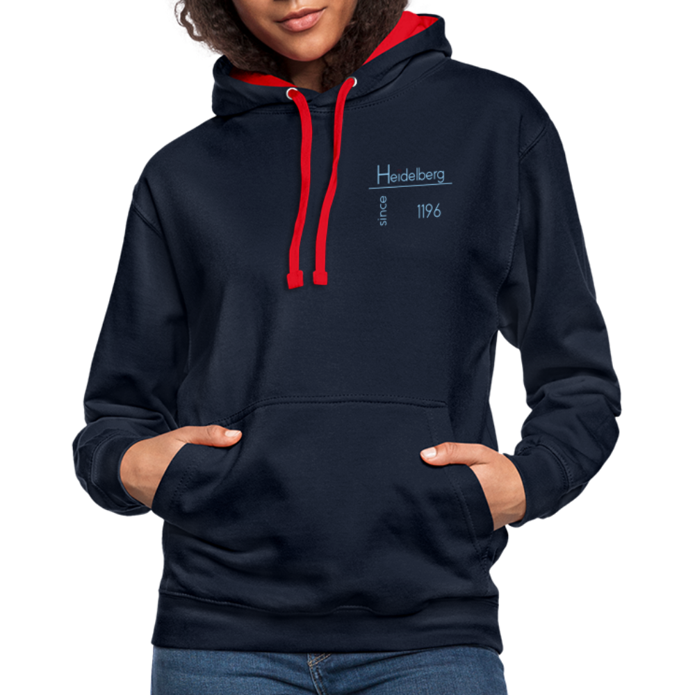 UNISEX HOODIE  - HEIDELBERG SINCE DARK - Navy/Rot