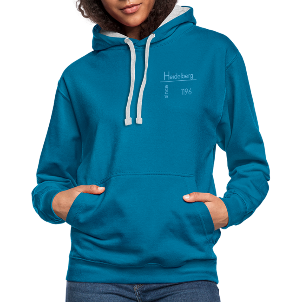 UNISEX HOODIE  - HEIDELBERG SINCE DARK - Pfauenblau/Grau meliert