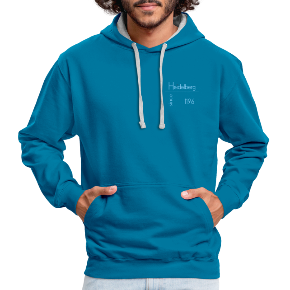 UNISEX HOODIE  - HEIDELBERG SINCE DARK - Pfauenblau/Grau meliert