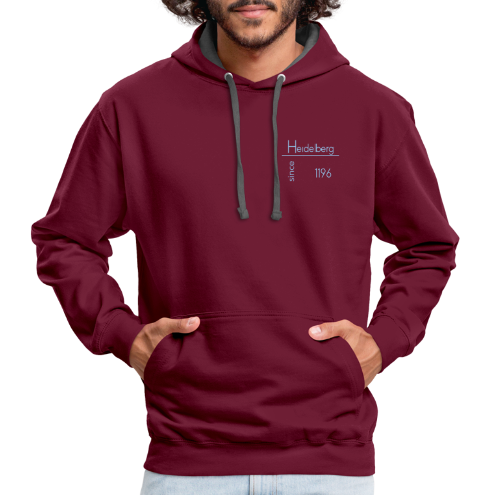 UNISEX HOODIE  - HEIDELBERG SINCE DARK - Weinrot/Anthrazit