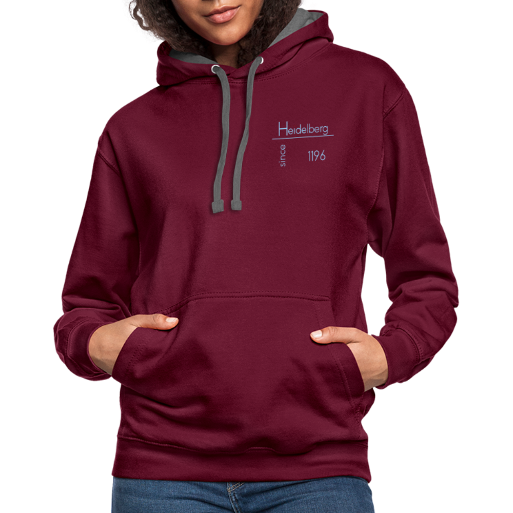 UNISEX HOODIE  - HEIDELBERG SINCE DARK - Weinrot/Anthrazit