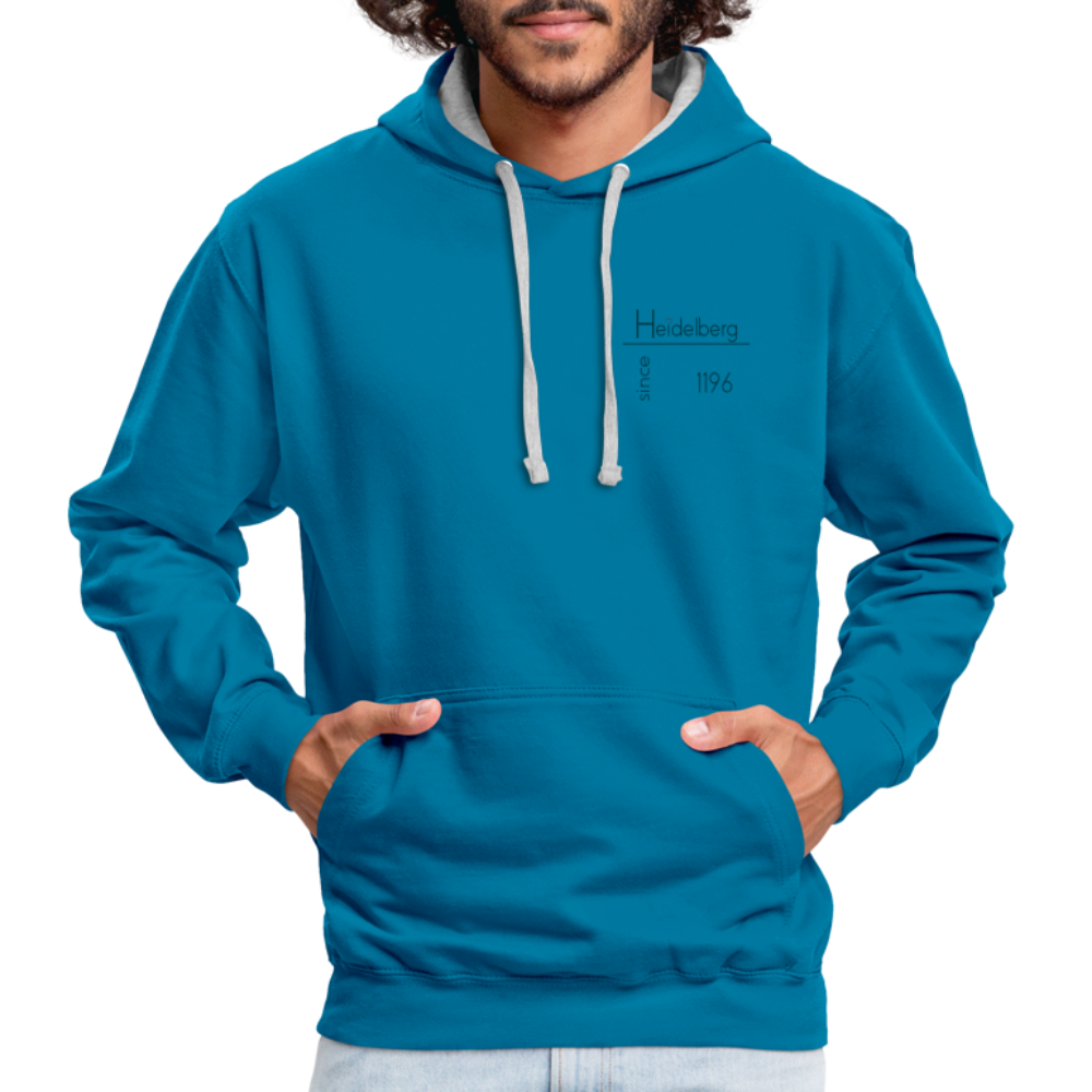 UNISEX HOODIE  - HEIDELBERG SINCE TRANSPARENT - Pfauenblau/Grau meliert