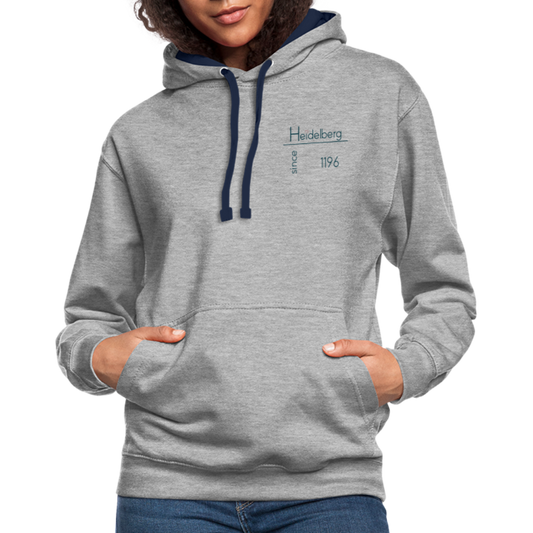 UNISEX HOODIE  - HEIDELBERG SINCE TRANSPARENT - Grau meliert/Navy