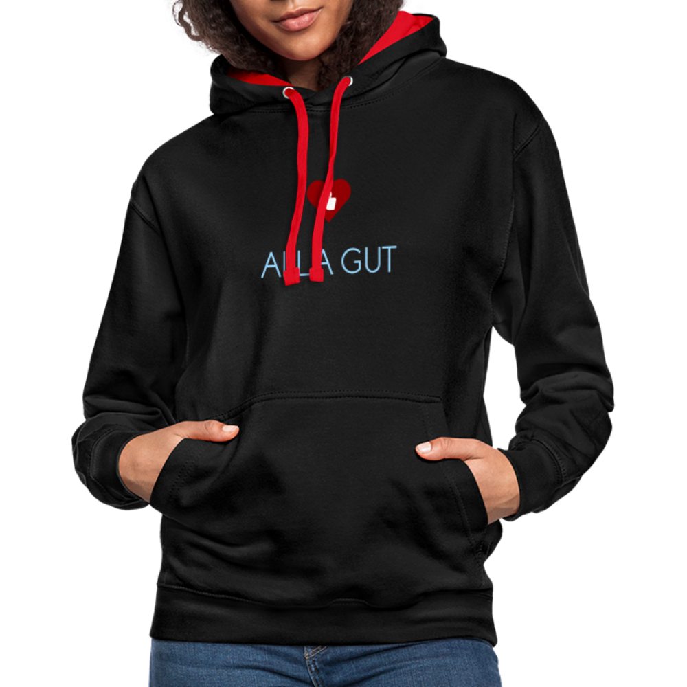UNISEX HOODIE - ALLA GUT DARK - Schwarz/Rot
