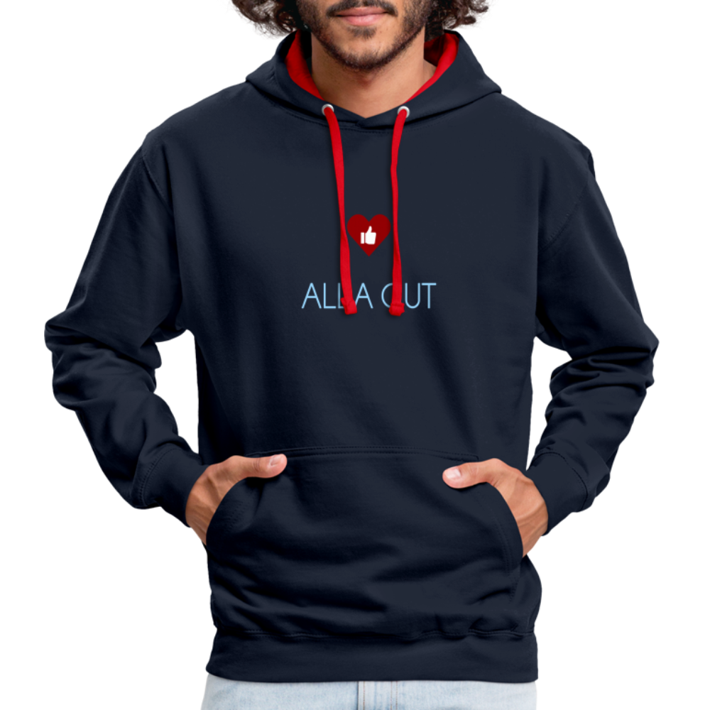 UNISEX HOODIE - ALLA GUT DARK - Navy/Rot