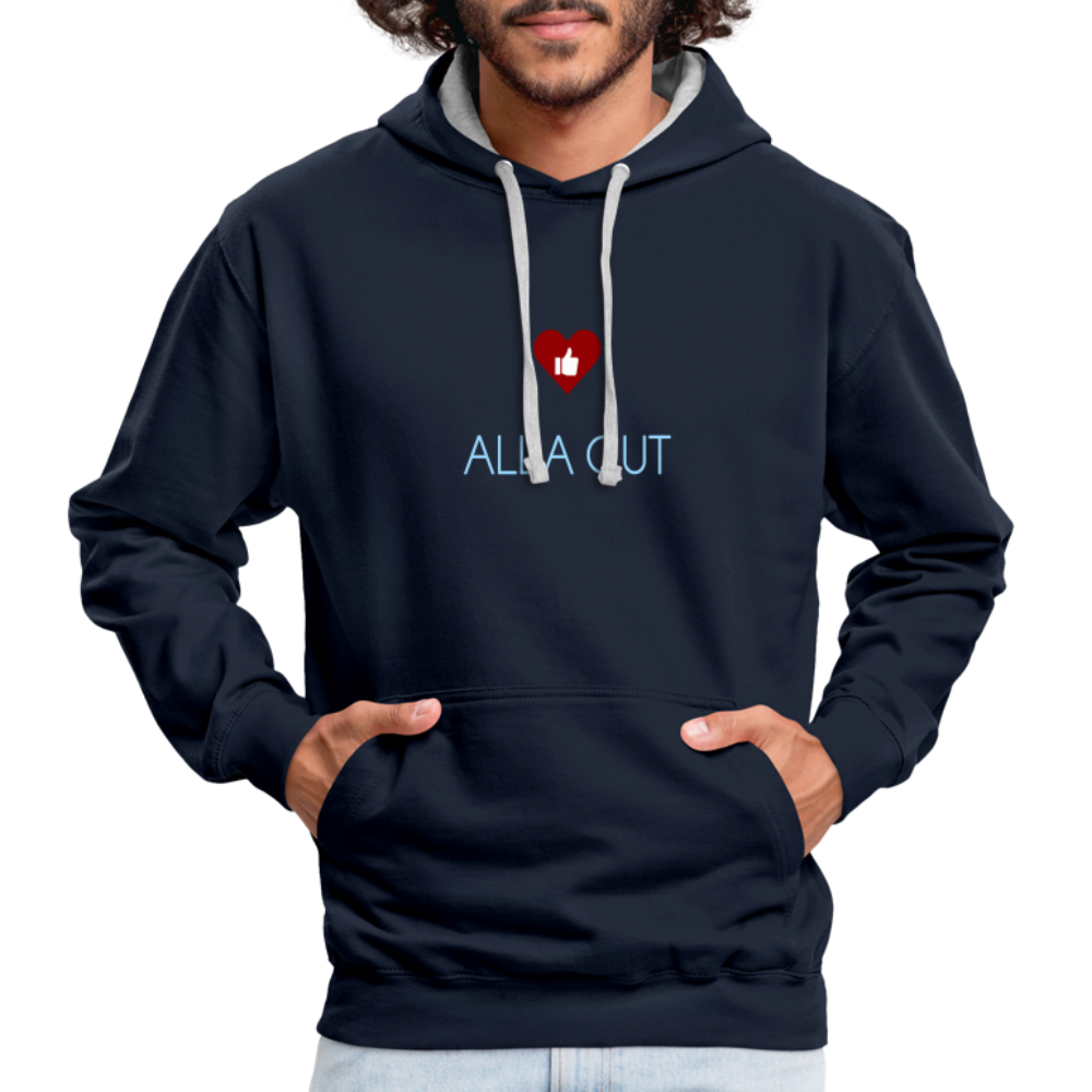 UNISEX HOODIE - ALLA GUT DARK - Navy/Grau meliert