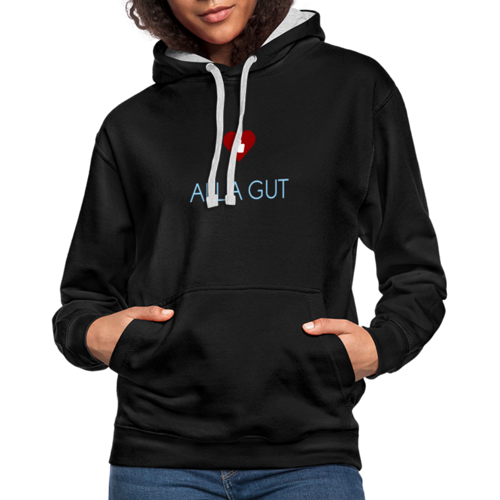 UNISEX HOODIE - ALLA GUT DARK - Schwarz/Grau meliert