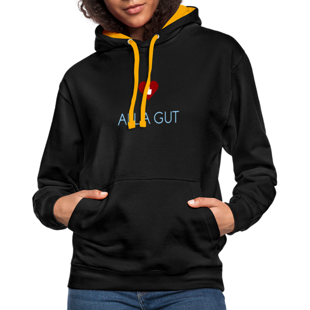 UNISEX HOODIE - ALLA GUT DARK - Schwarz/Gold