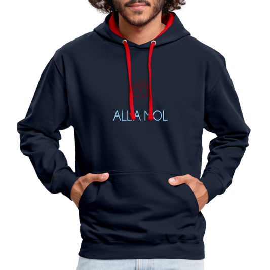 UNISEX HOODIE - ALLA MOL BIER DARK - Navy/Rot