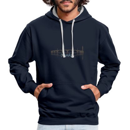 UNISEX HOODIE - ALTE BRÜCKE DAHÄM DARK - Navy/Grau meliert