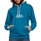UNISEX HOODIE - HEIDEL(BERG)ER  MIT HERZ TRANSPARENT - Pfauenblau/Grau meliert