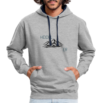 UNISEX HOODIE - HEIDEL(BERG)ER TRANSPARENT - Grau meliert/Navy