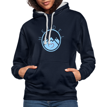 UNISEX HOODIE - HEIDELSTORE DARK - Navy/Grau meliert