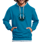 UNISEX HOODIE - HEIDELSTORE TRANSPARENT - Pfauenblau/Grau meliert