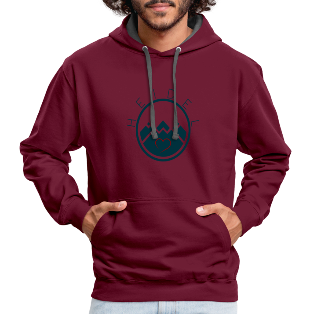 UNISEX HOODIE - HEIDELSTORE TRANSPARENT - Weinrot/Anthrazit