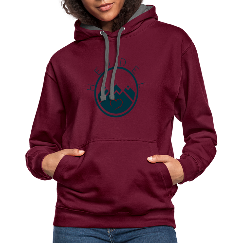 UNISEX HOODIE - HEIDELSTORE TRANSPARENT - Weinrot/Anthrazit