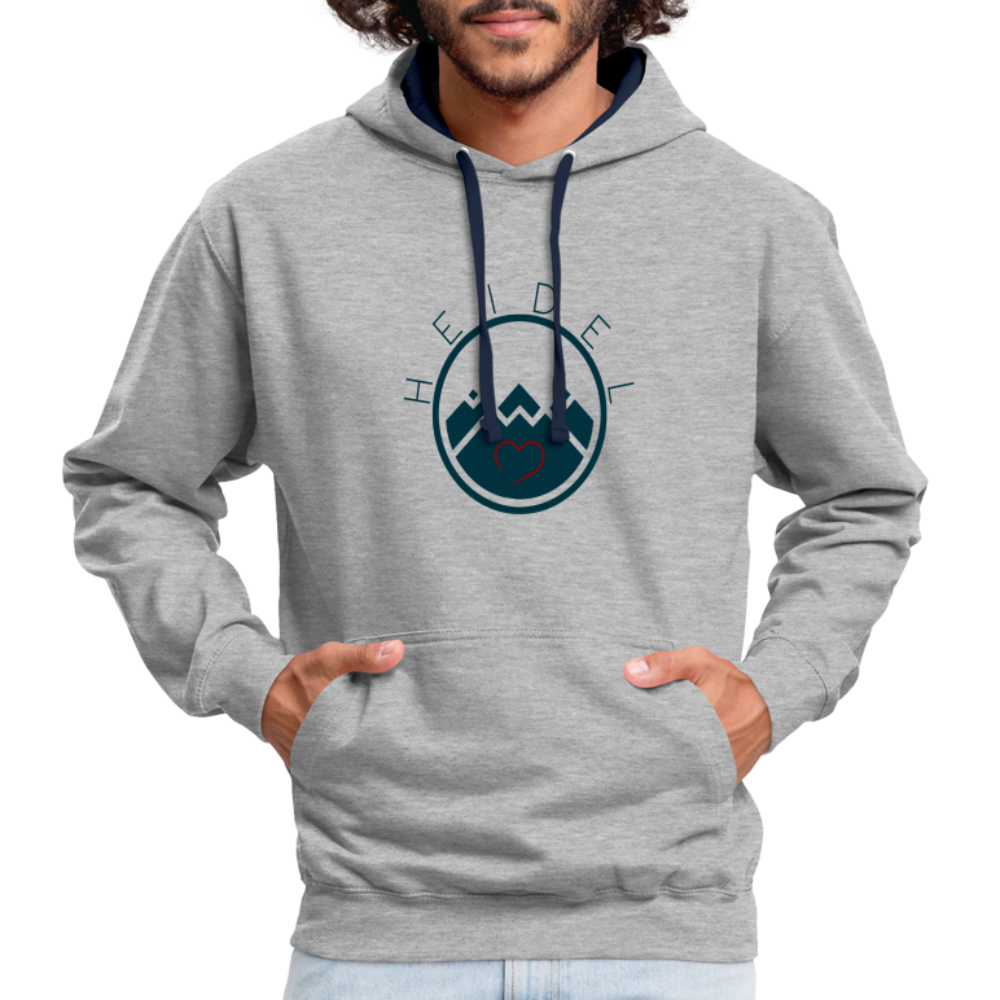 UNISEX HOODIE - HEIDELSTORE TRANSPARENT - Grau meliert/Navy
