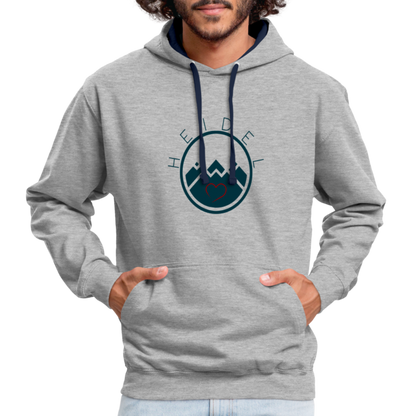 UNISEX HOODIE - HEIDELSTORE TRANSPARENT - Grau meliert/Navy