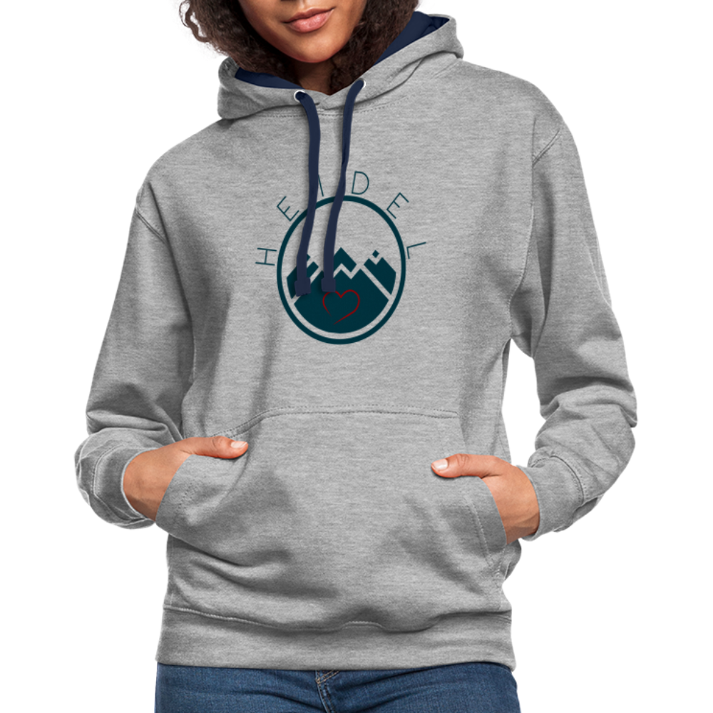 UNISEX HOODIE - HEIDELSTORE TRANSPARENT - Grau meliert/Navy