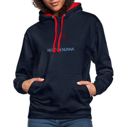 UNISEX HOODIE - NUFF UN NUNNA DARK - Navy/Rot