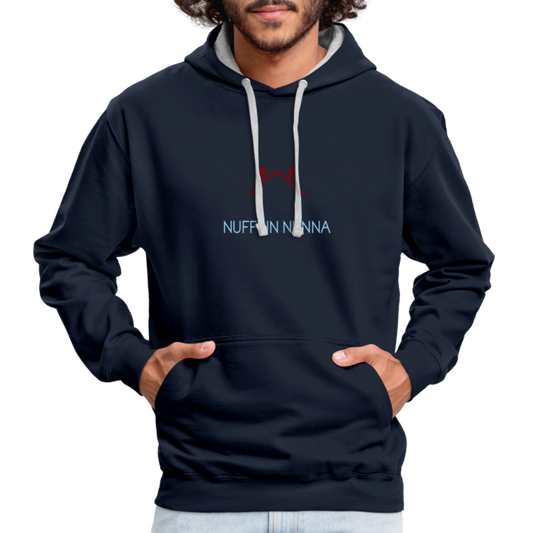 UNISEX HOODIE - NUFF UN NUNNA DARK - Navy/Grau meliert