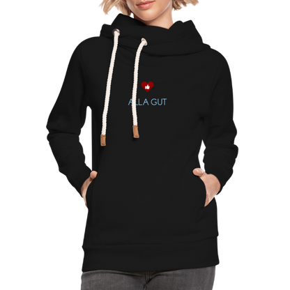 UNISEX HOODIE SCHALKRAGEN - ALLA GUT DARK - Schwarz