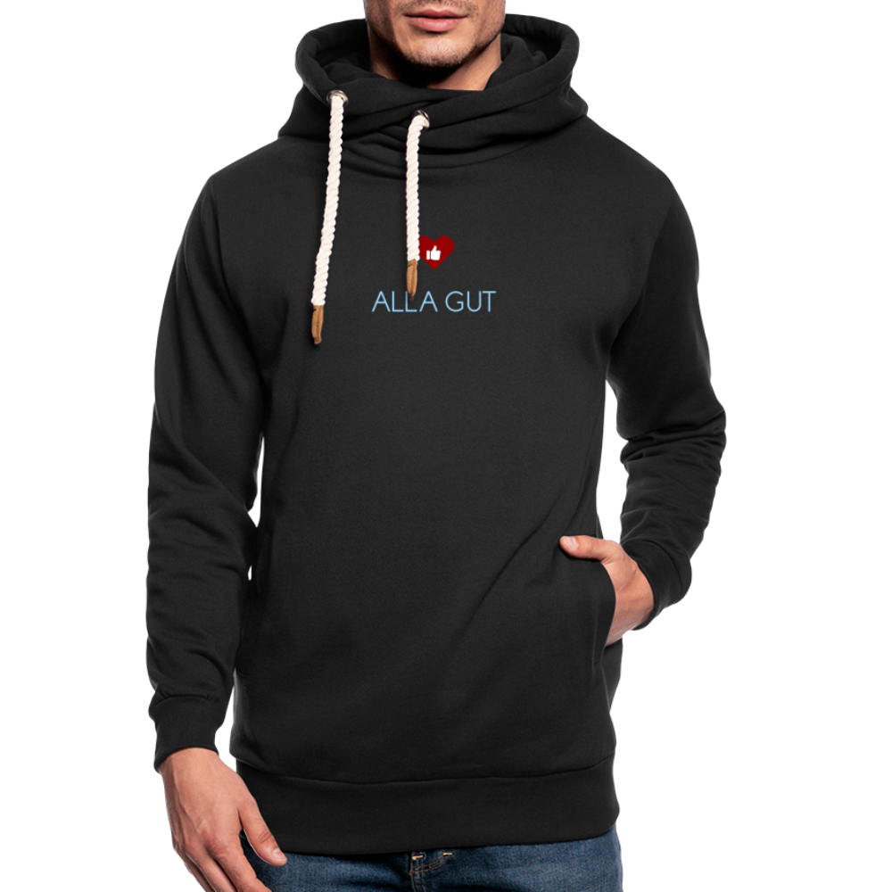 UNISEX HOODIE SCHALKRAGEN - ALLA GUT DARK - Schwarz