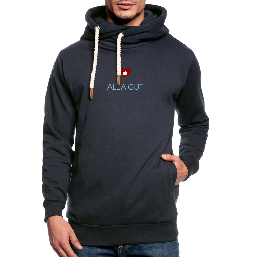 UNISEX HOODIE SCHALKRAGEN - ALLA GUT DARK - Navy