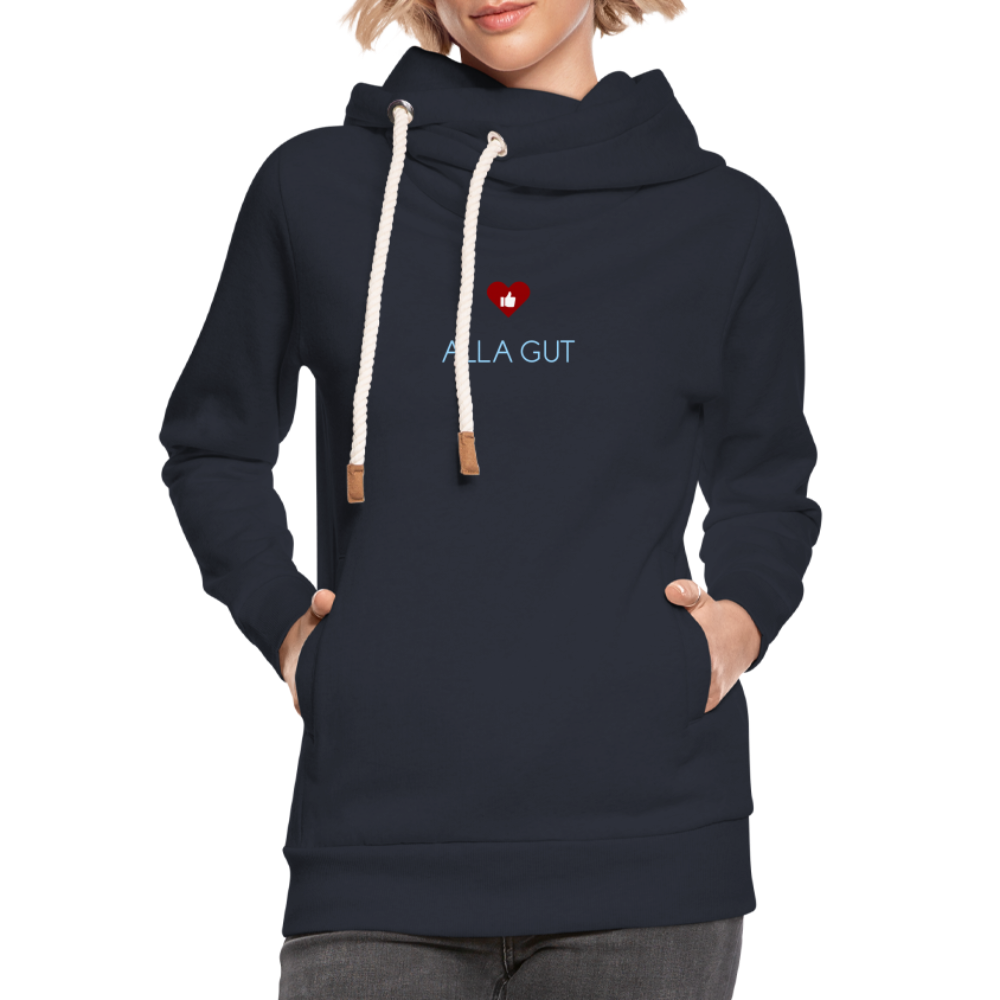 UNISEX HOODIE SCHALKRAGEN - ALLA GUT DARK - Navy