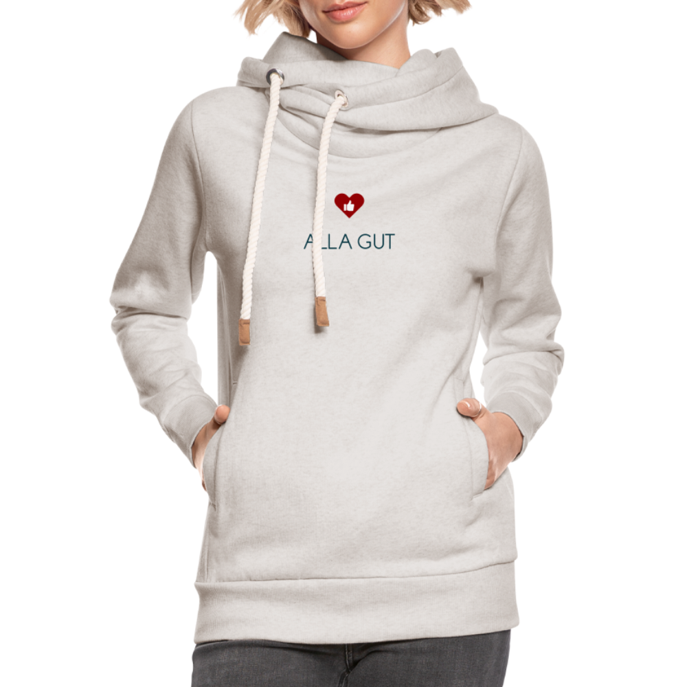 UNISEX HOODIE SCHALKRAGEN - ALLA GUT TRANSPARENT - Beige meliert