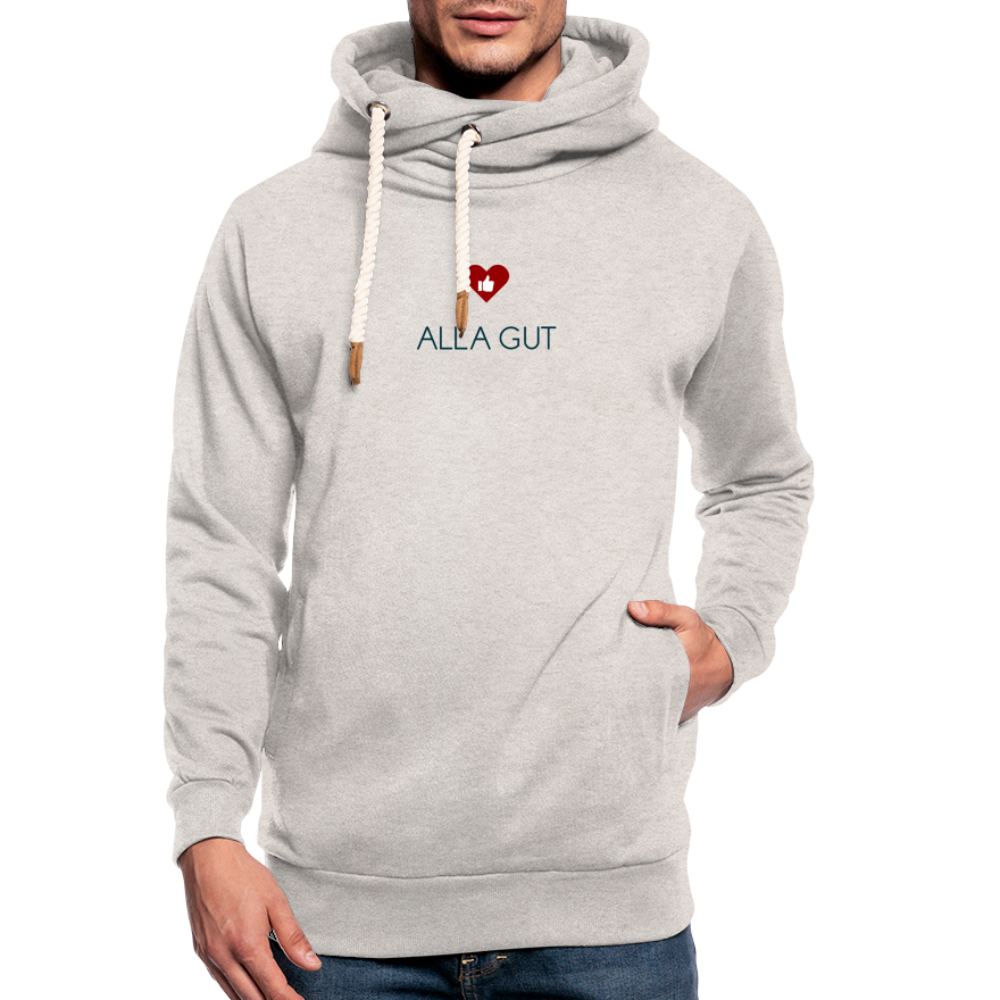 UNISEX HOODIE SCHALKRAGEN - ALLA GUT TRANSPARENT - Beige meliert