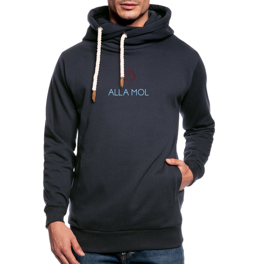 UNISEX HOODIE SCHALKRAGEN - ALLA MOL BIER DARK - Navy