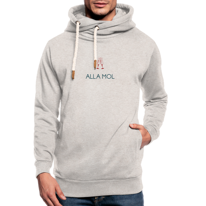 UNISEX HOODIE SCHALKRAGEN - ALLA MOL SEKT TRANSPARENT - Beige meliert