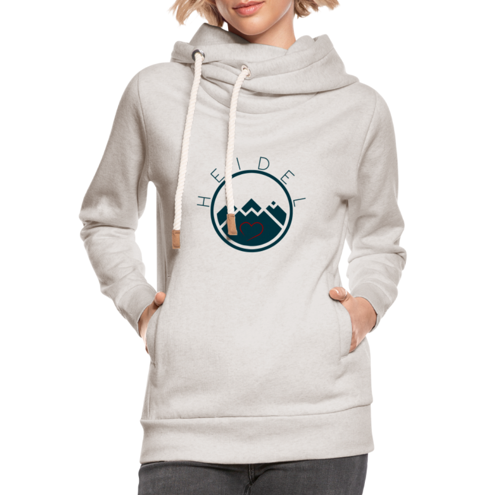 UNISEX SCHALKRAGEN HOODIE - HEIDELSTORE TRANSPARENT - Beige meliert