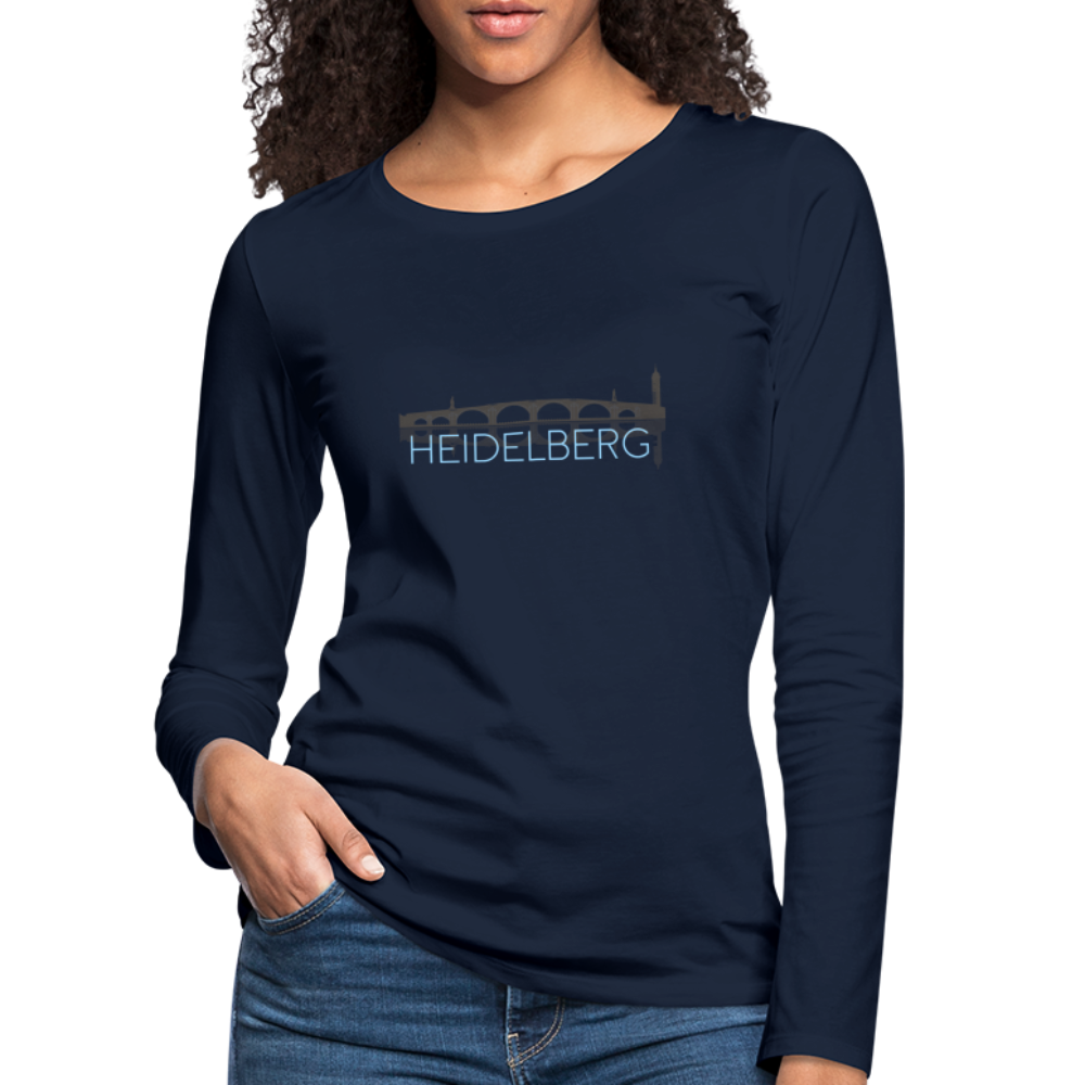 DAMEN LANGARM-SHIRT - ALTE BRÜCKE HEIDELBERG DARK - Navy