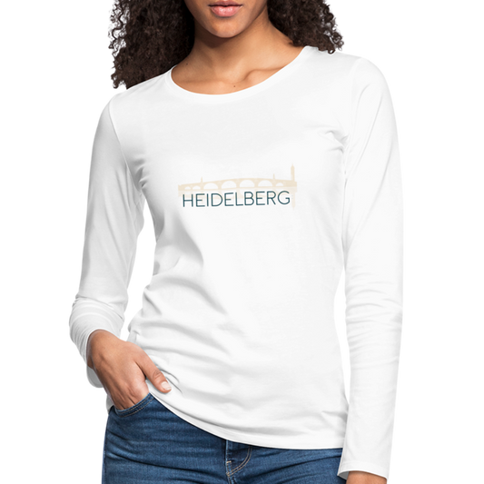 DAMEN LANGARM-SHIRT - ALTE BRÜCKE HEIDELBERG TRANSPARENT - Weiß