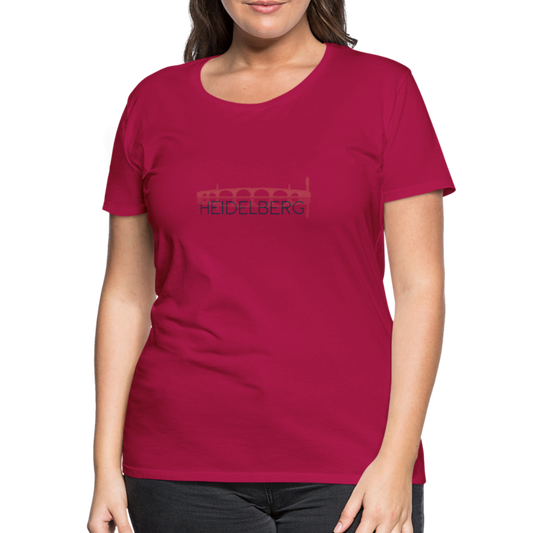 DAMEN SHIRT - ALTE BRÜCKE HEIDELBERG TRANSPARENT - dunkles Pink