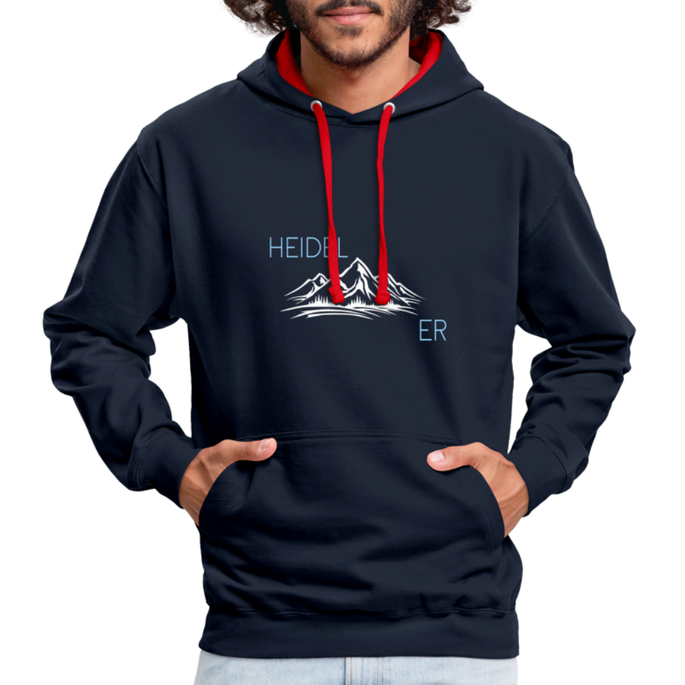 UNISEX HOODIE - HEIDEL(BERG)ER DARK - Navy/Rot