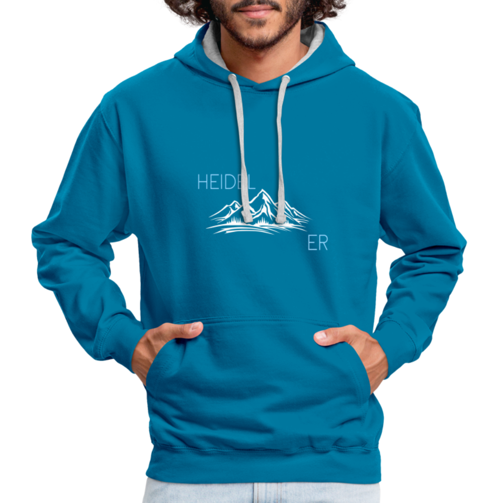 UNISEX HOODIE - HEIDEL(BERG)ER DARK - Pfauenblau/Grau meliert