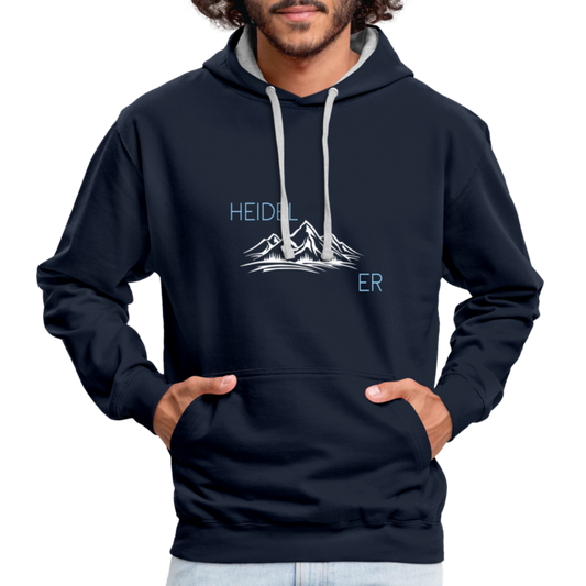 UNISEX HOODIE - HEIDEL(BERG)ER DARK - Navy/Grau meliert