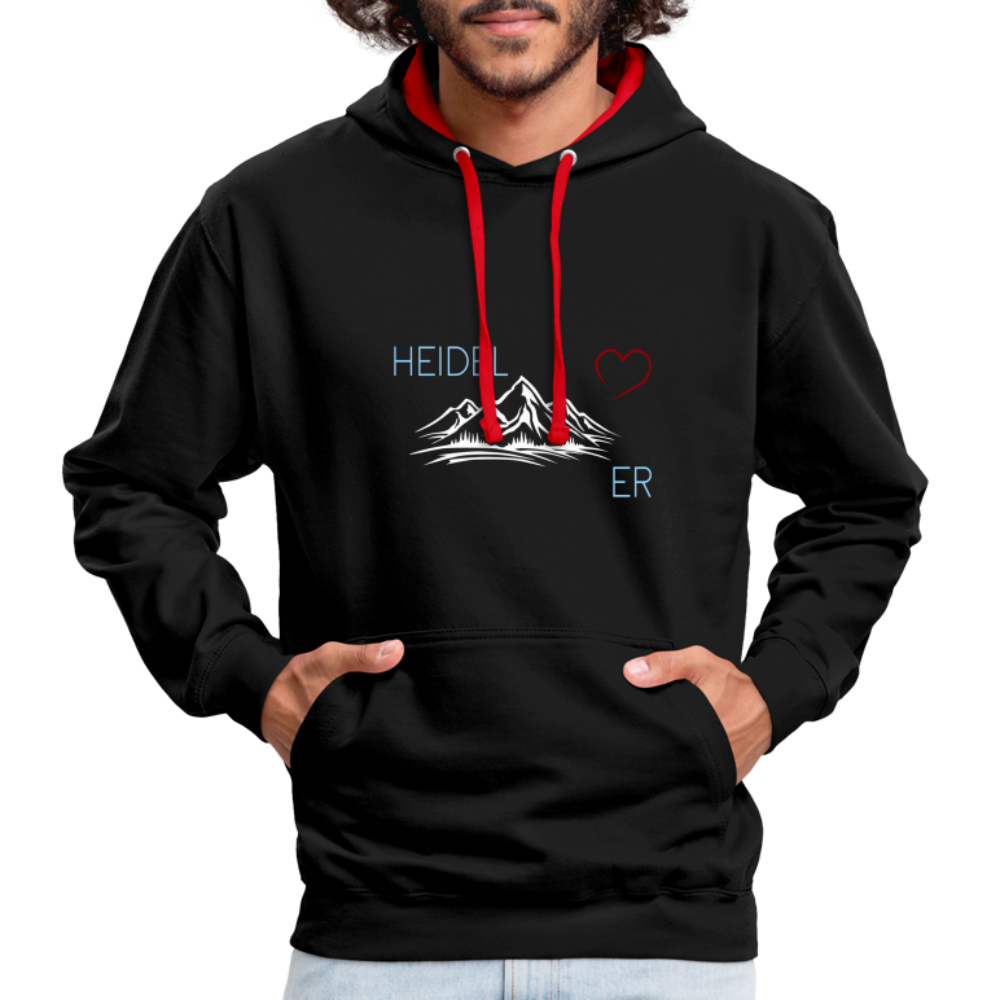UNISEX HOODIE - HEIDEL(BERG)ER MIT HERZ DARK - Schwarz/Rot
