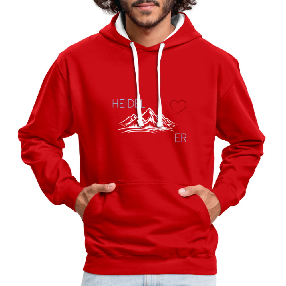 UNISEX HOODIE - HEIDEL(BERG)ER MIT HERZ DARK - Rot/Weiß