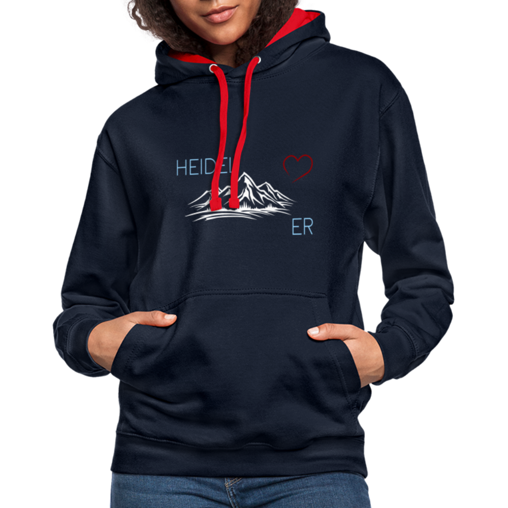 UNISEX HOODIE - HEIDEL(BERG)ER MIT HERZ DARK - Navy/Rot