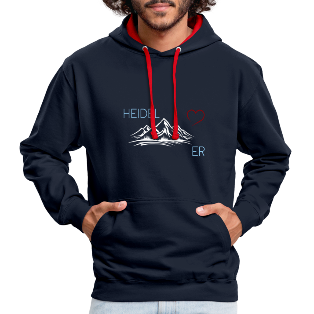 UNISEX HOODIE - HEIDEL(BERG)ER MIT HERZ DARK - Navy/Rot