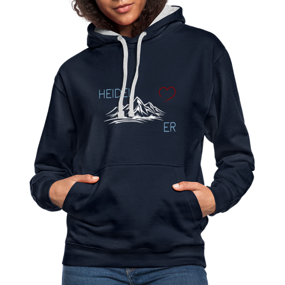 UNISEX HOODIE - HEIDEL(BERG)ER MIT HERZ DARK - Navy/Grau meliert
