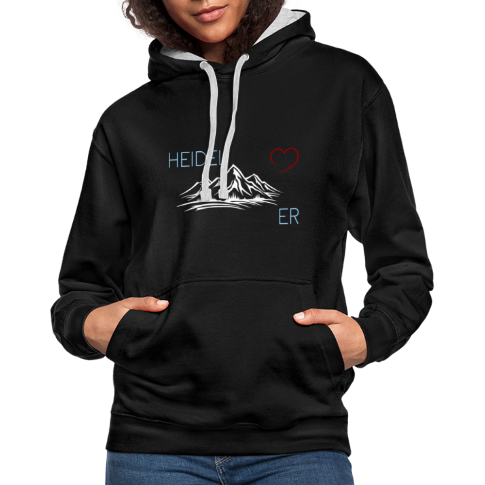 UNISEX HOODIE - HEIDEL(BERG)ER MIT HERZ DARK - Schwarz/Grau meliert