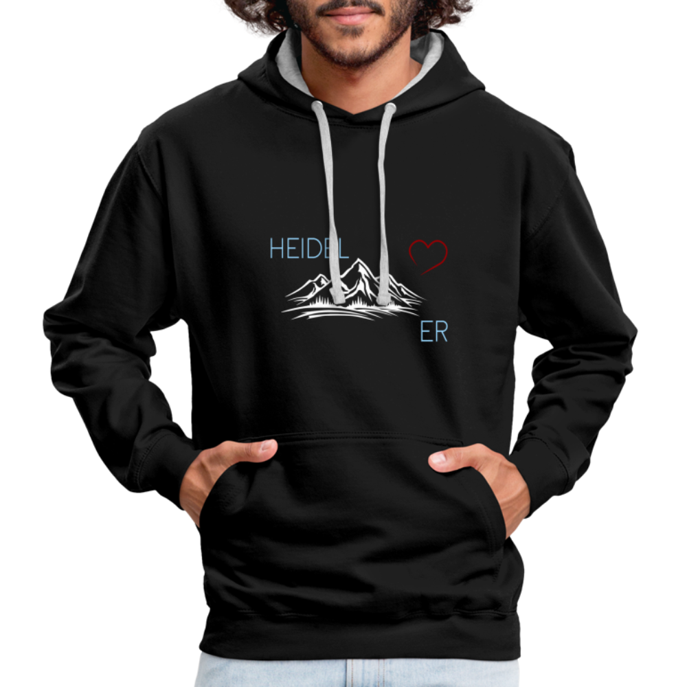 UNISEX HOODIE - HEIDEL(BERG)ER MIT HERZ DARK - Schwarz/Grau meliert