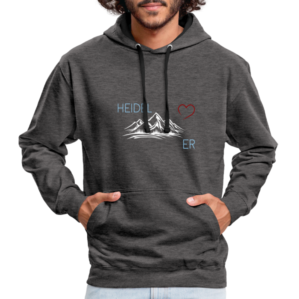UNISEX HOODIE - HEIDEL(BERG)ER MIT HERZ DARK - Anthrazit/Schwarz