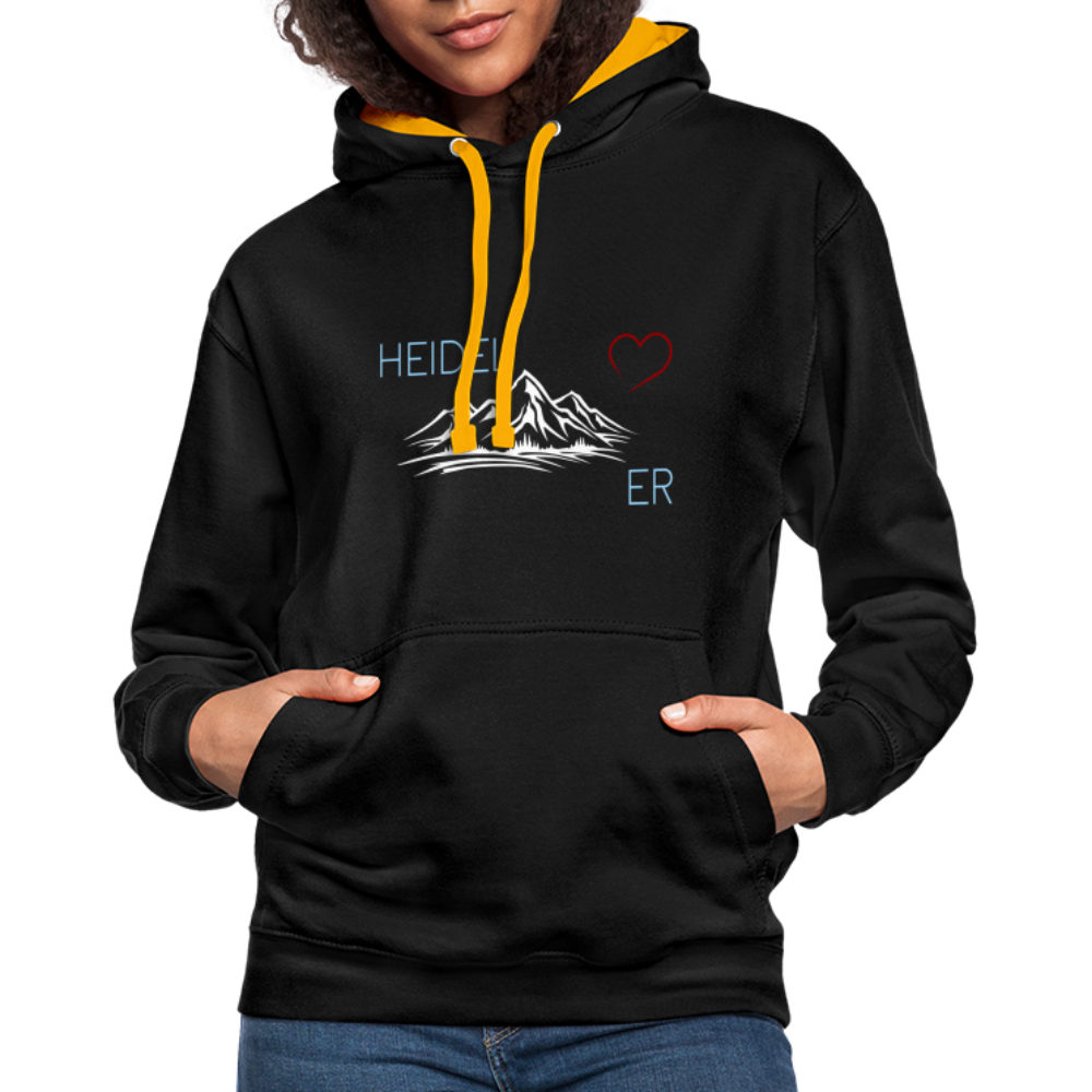UNISEX HOODIE - HEIDEL(BERG)ER MIT HERZ DARK - Schwarz/Gold