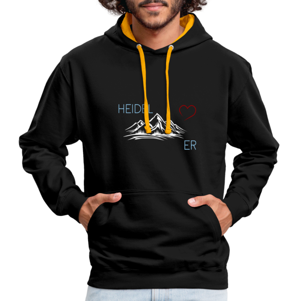 UNISEX HOODIE - HEIDEL(BERG)ER MIT HERZ DARK - Schwarz/Gold